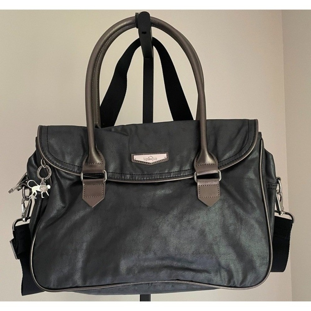 Kipling Superwork S City LM Night Metal Laptop Work Bag Leather Trim NWT